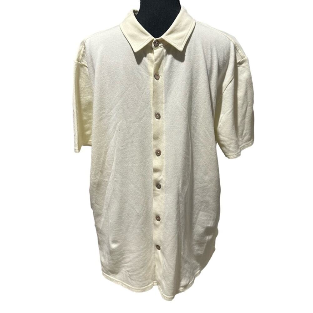 Weatherproof Vintage Men’s Yellow Cotton Short-Sleeve Shirt – XL